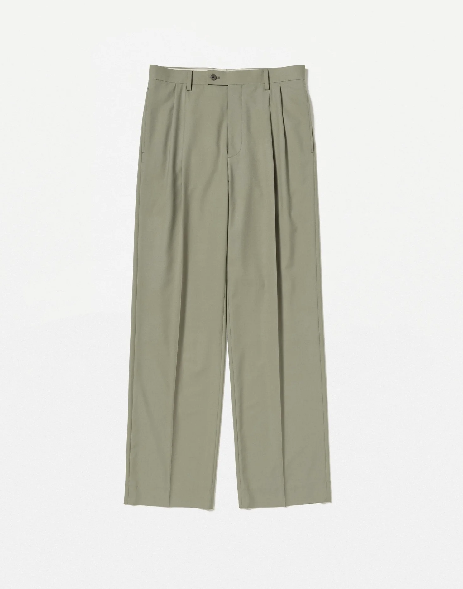 auralee — Ultra Fine Tropical Wool Two-tuck Slacks — Light Khaki